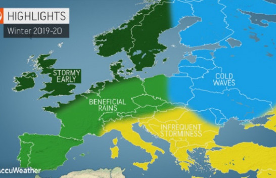 Parashikimi i dimrit nga AccuWeather për Evropë