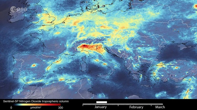 Imazhet satelitore tregojnë se si është larguar ndotja e ajrit në Itali shkaku i mbylljes nga COVID-19