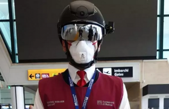 Aeroporti i Romës i pari në Evropë që do të përdorë ‘helmetat e mençura’ për matjen e temperaturës së pasagjerëve