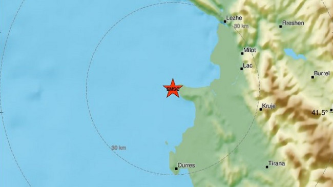 Tërmet me magnitudë 4.9, epiqendra në Detin Adriatik
