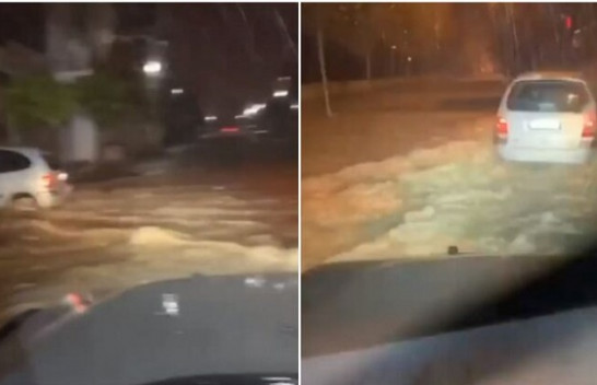 Shtrëngata shiu në Durrës, përmbyten rrugët
