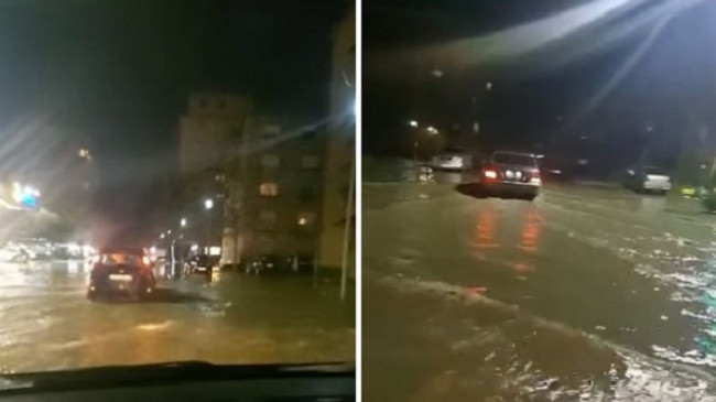 Reshje të mëdha shiu, përmbyten disa rrugë në Durrës