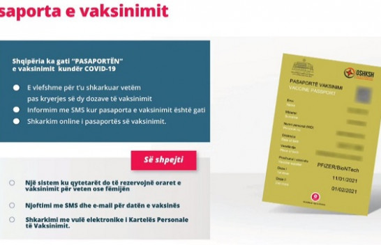 Shqipëria me pasaportë dixhitale vaksinimi kundër COVID-19