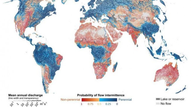 Mbi gjysma e lumenjve në botë pushojnë së rrjedhuri për të paktën një ditë në vit
