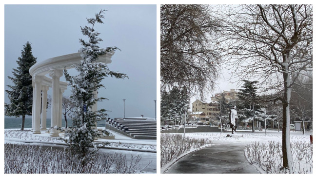 Pogradeci 'zgjohet' nën petkun e borës [Foto]