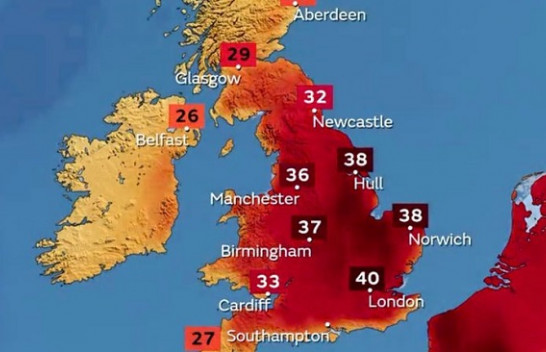 Hera e parë në histori, 'kodi i kuq' për temperaturat e nxehta në Britaninë e Madhe
