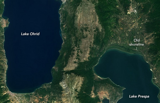 Një milion vjet të vjetër, NASA publikon pamje satelitore të liqeneve Ohrit dhe Prespës