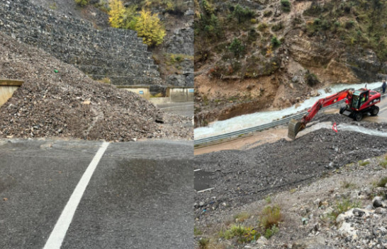 Reshjet e shiut shkaktojnë rënie gurësh në rrugën Hani i Hotit-Tamarë