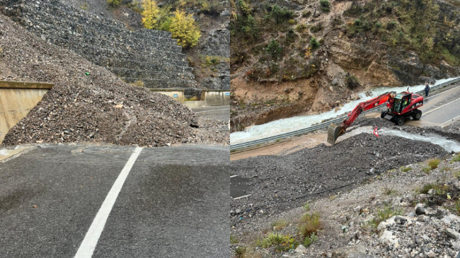 Reshjet e shiut shkaktojnë rënie gurësh në rrugën Hani i Hotit-Tamarë