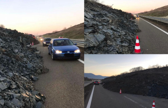 Rrëshqitje e dheut në autostradën 'Ibrahim Rugova'