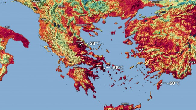 Temperatura e Tokës në Greqi arrin në 60 gradë