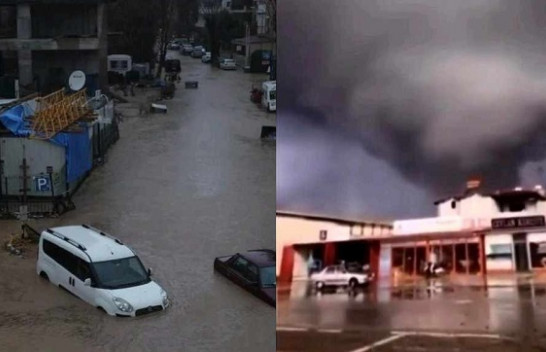 Reshjet e dendura të shiut, erërat e forta dhe tornadot shkaktuan dëme të mëdha në Turqi