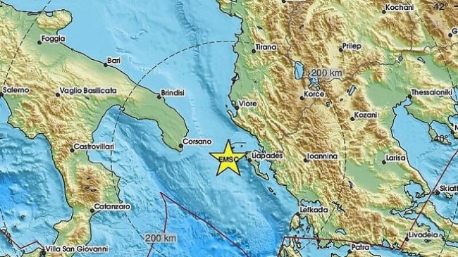 Një tërmet i fortë ka goditur ishullin grek të Korfuzit dhe është ndjerë edhe në Shqipëri