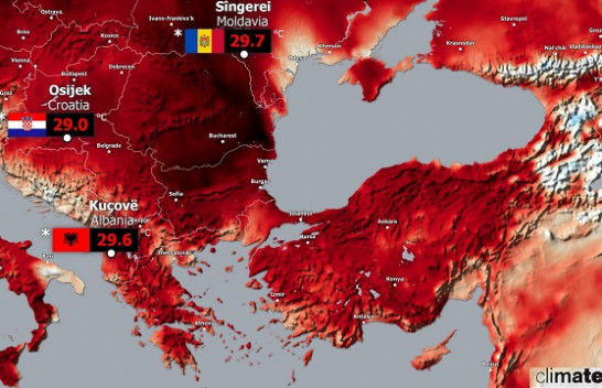 Regjistrohen temperatura rekord të larta në Evropën Lindore dhe në Ballkan