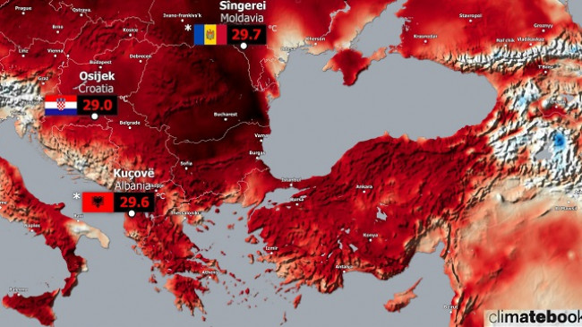 Regjistrohen temperatura rekord të larta në Evropën Lindore dhe në Ballkan