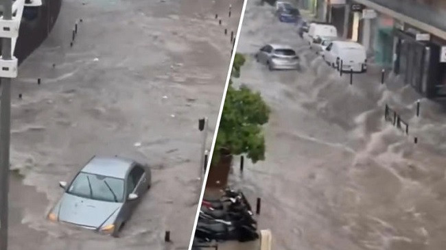 Pamje dramatike nga Franca: Stuhitë shndërrojnë rrugët e Kanës në lumenj të rrëmbyeshëm!
