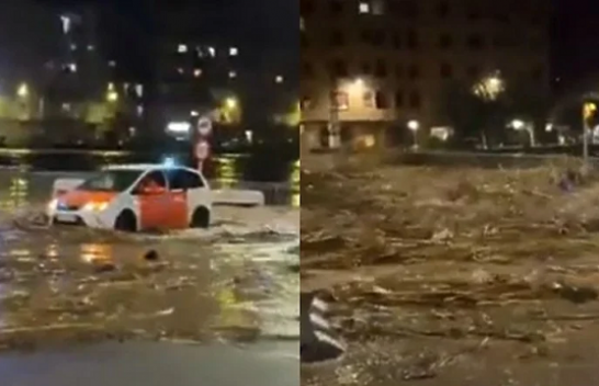 Video që tregon fillimin e përmbytjeve në Valencia: Uji përmbyti rrugët në pak sekonda
