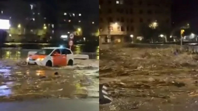 Video që tregon fillimin e përmbytjeve në Valencia: Uji përmbyti rrugët në pak sekonda