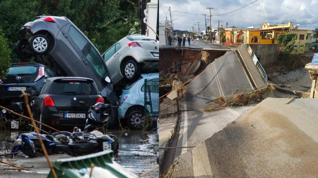 Stuhia Bora bën kërdinë në ishullin grek të Rodosit/ FOTO