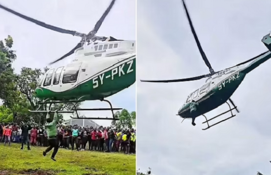 Tentoi të hipte “me zor” në helikopter: Qëndron i varur qindra metra në ajër pas refuzimit të pilotit/ VIDEO