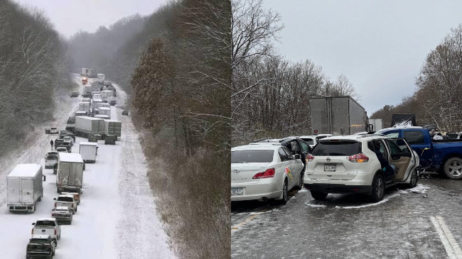 Stuhia e borës shkakton përplasje masive të automjeteve në SHBA