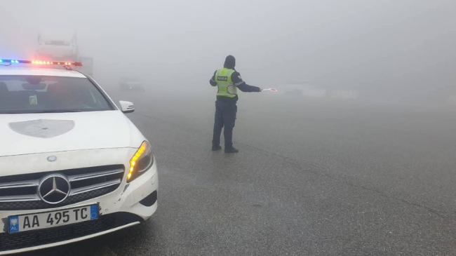 Mjegull e dendur në Rrugën e Kombit, Policia apelon për kujdes të shtuar