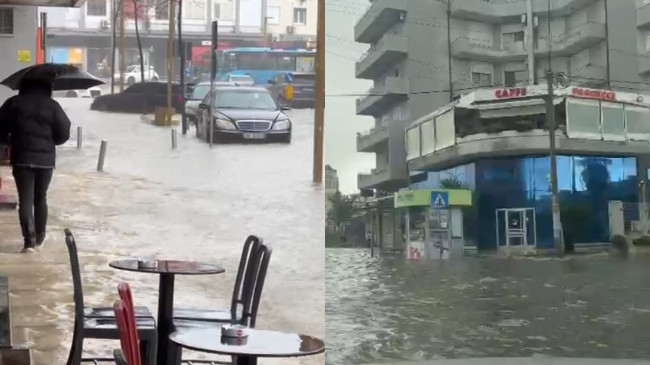 Përmbytet Durrësi nga reshjet shiut, evakuohen 60 banorë