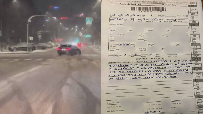 Policia gjobit një shofer për vozitje të rrezikshme